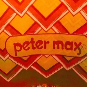PETER MAX silk scarf, 60’s, 15” x 70”